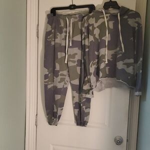 Camouflage Track Pants & Hoodie Set